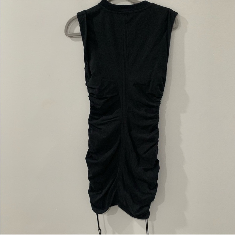 T by Alexander Wang Black Ruched Sleeveless Mini Dress - Picture 3 of 4